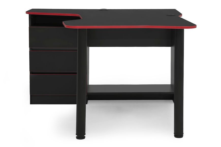 Стіл геймерський SnowScape (антрацит і червоний, 140х120х74.5 см) lstl-bst-l-ntr-chrvn фото