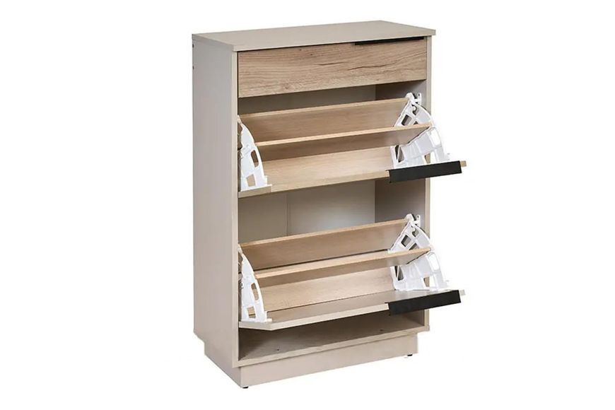 Тумба для взуття Поларо-3 (60 &times; 35 &times; 97 см, кашемір + дуб крафт сірий) md-tmb-vz-vzt-km-db-kr-sr фото