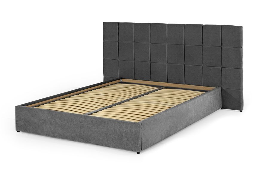 Ліжко з матрацом Гортензія (160 &times; 200 см, Pocket Spring, велюр, без підйомного механізму, темно-сірий) IMI grtnz-am160x200tsb-mt фото