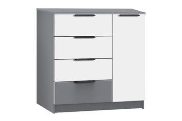 Комод Компакта-6 (95х38х88 см, серый шифер + белый) md-kmd-cmft4-1s-sr-sh-bl фото