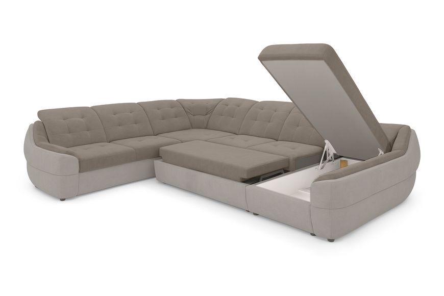 Кутовий диван Спейс XXL (375 &times; 310 см, бежевий з світло-бежевим) IMI Premium kspsxxl-g-ll09-ll03-ll09 фото