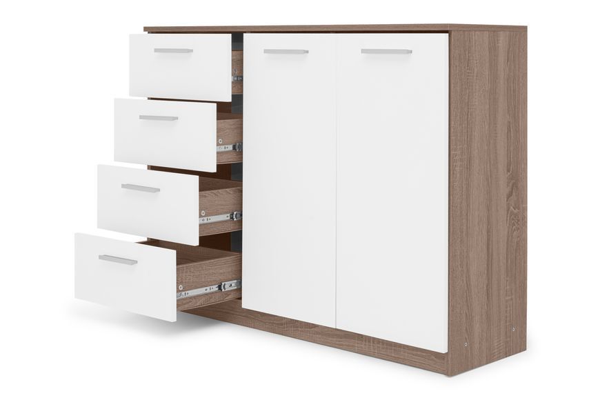 Комод Ультімо-12 (116 &times; 38 &times; 88 см, дуб трюфель і білий) md-kmd-k4-2a-db-trfl-bl фото