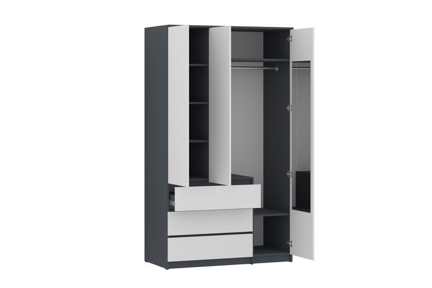 Шкаф Formo-6 (антрацит + белый, 120х54х207 см) ph-shf-sh3-ntc-bl фото