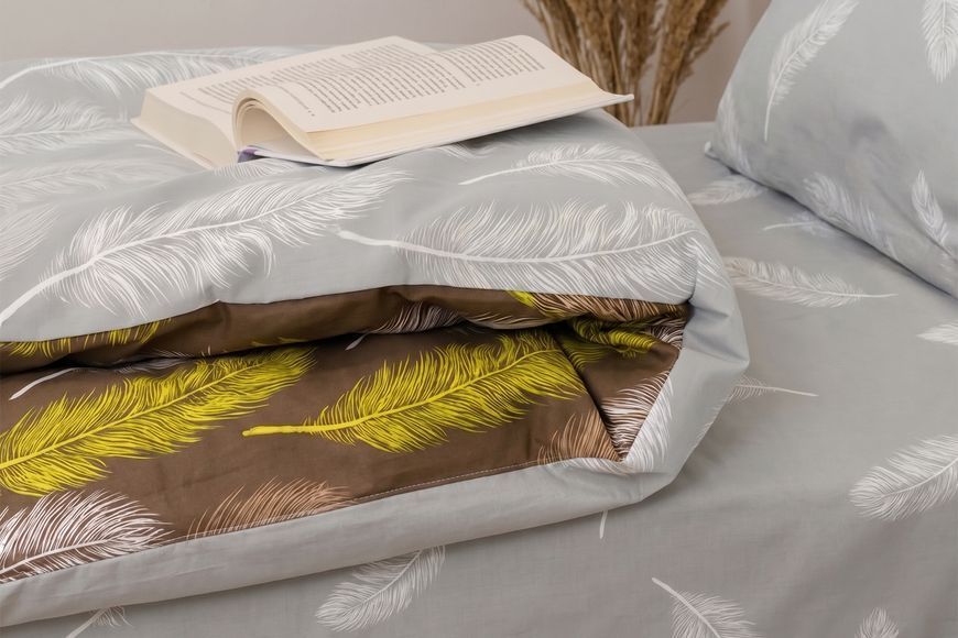 Комплект постільної білизни Персефона (євро, бязь gold lux, наволочки: 50х70 см 2 шт та 70х70 см 2 шт, перо, коричневий) IMI m-ps-bz-glx-psf-vr-tkr-pr фото