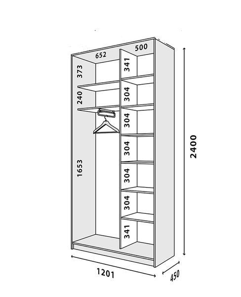Шафа-купе Міраж-2 (120 &times; 45 &times; 240 см, дуб аппалачі) m-shk-mr-2-45-db-ppl фото