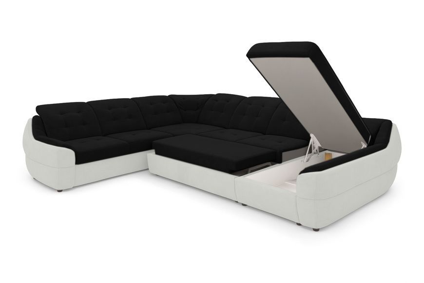 Кутовий диван Спейс XXL (375 &times; 310 см, чорний з молочним) IMI Premium kspsxxl-p-ll-99-1 фото