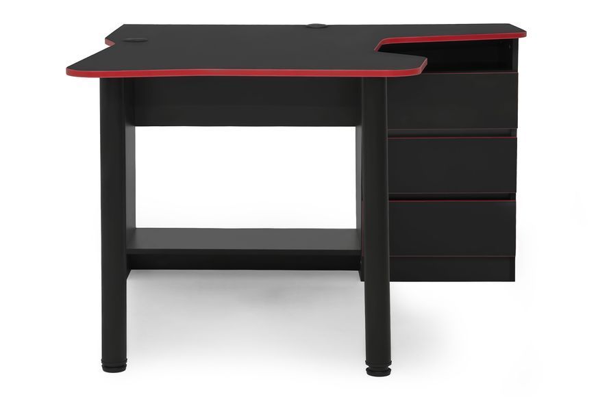 Стіл геймерський SnowScape (антрацит і червоний, 140х120х74.5 см) lstl-bst-p-ntr-chrvn фото